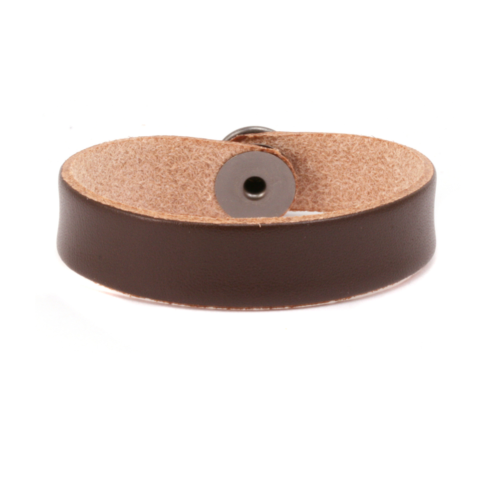 Leather Leather Bracelet 1/2" Medium, Brown
