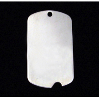Metal Stamping Blanks Sterling Silver Large Notched Dog Tag, 20g