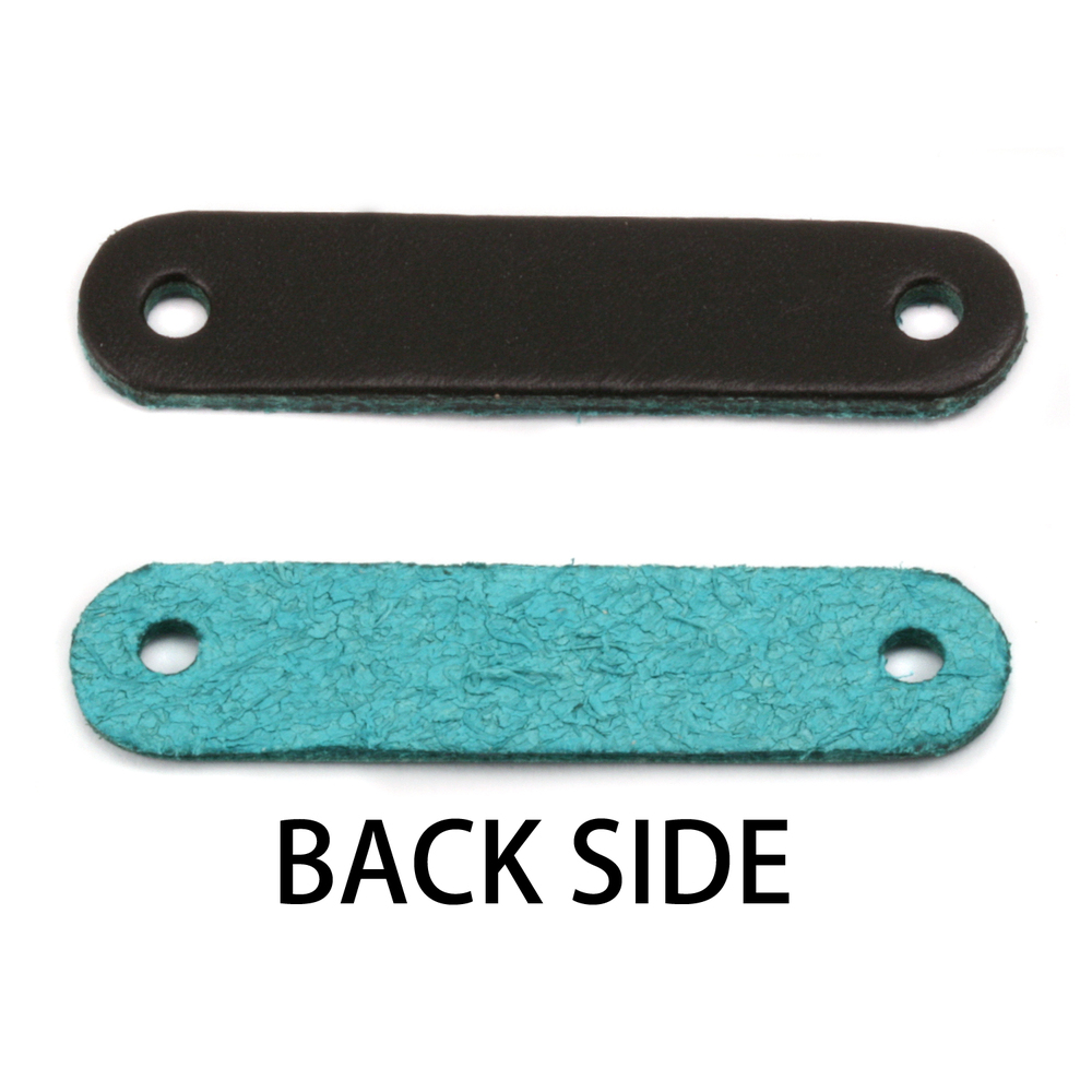 Leather Leather Bracelet Blank 1/2" x 2 1/4" Black/Turquoise