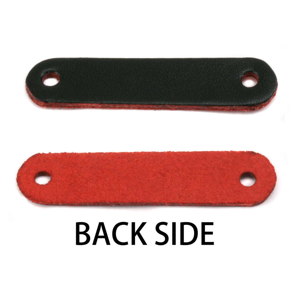 Leather Leather Bracelet Blank 1/2" x 2 1/4" Black/Red