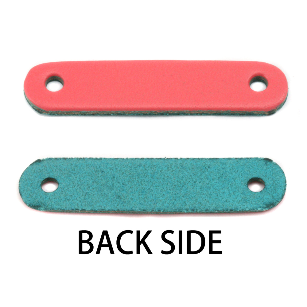 Leather Leather Bracelet Blank 1/2" x 2 1/4" Pink/Turquoise