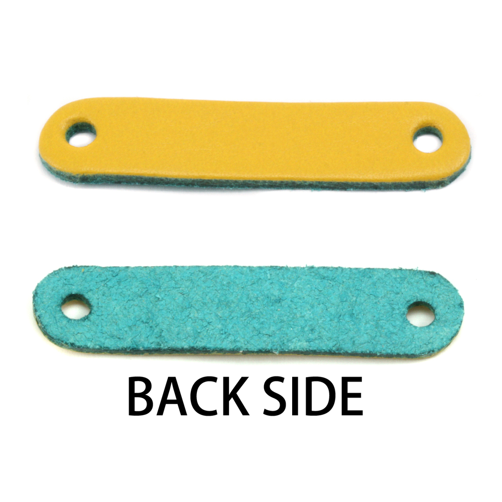 Leather & Faux Leather Leather Bracelet Blank 1/2" x 2 1/4" Yellow/Turquoise