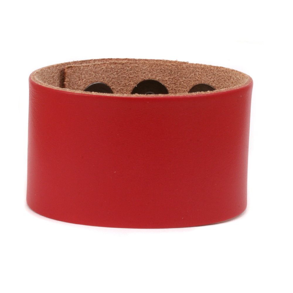 Leather & Faux Leather Leather Adjustable Bracelet 1 1/2" Red