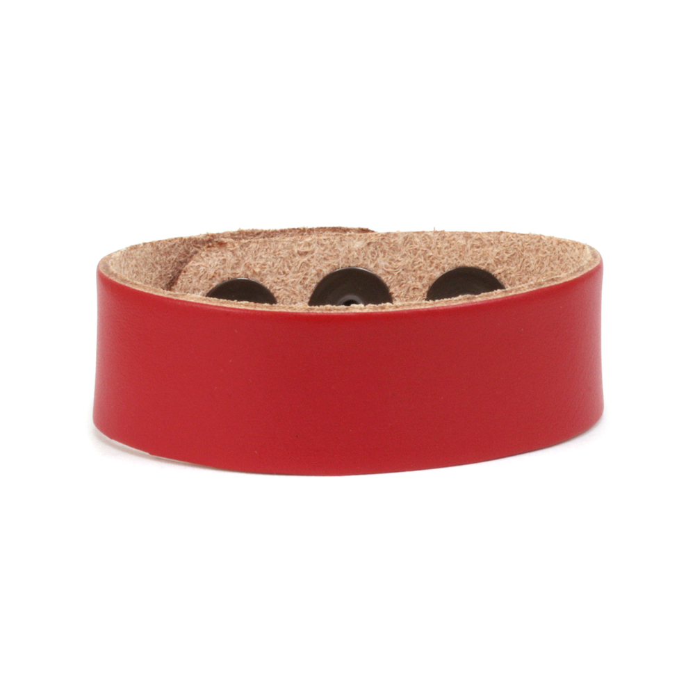Leather & Faux Leather Leather Adjustable Bracelet 7/8" Red