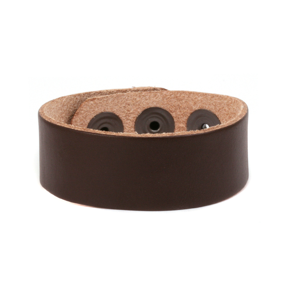 Leather & Faux Leather Leather Adjustable Bracelet 7/8" Brown