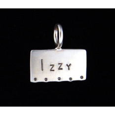 Metal Stamping Blanks Sterling Silver Rectangle Pendant with Large Top Loop