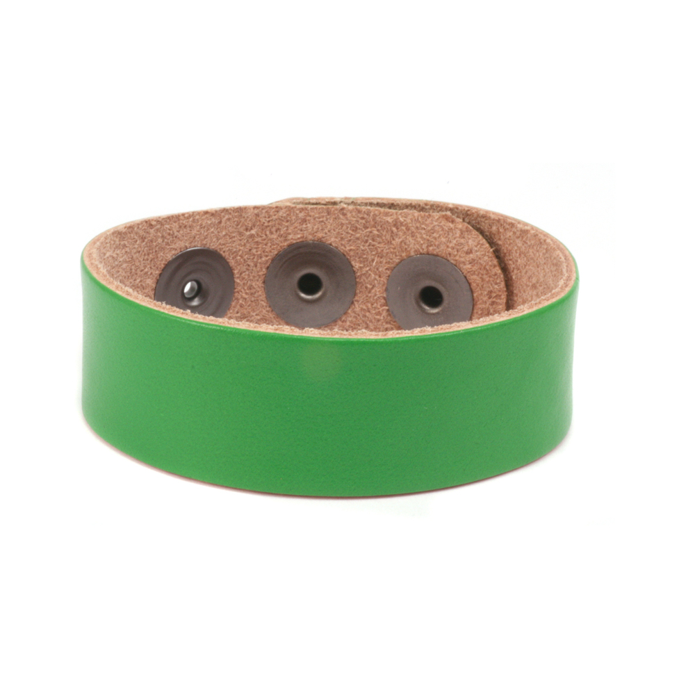 Leather & Faux Leather Leather Adjustable Bracelet 7/8" Green