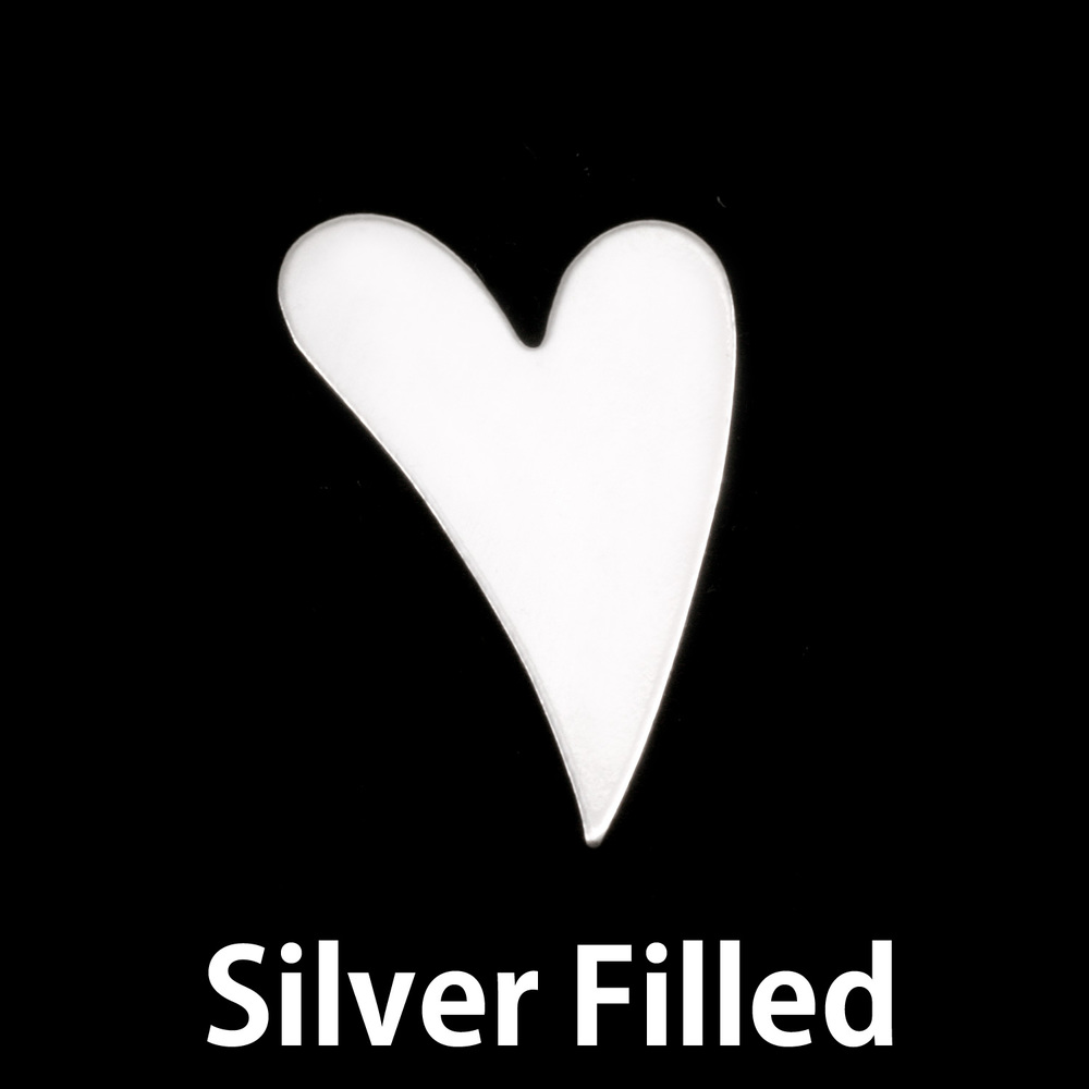 Metal Stamping Blanks Silver Filled Crazy Heart, 24g