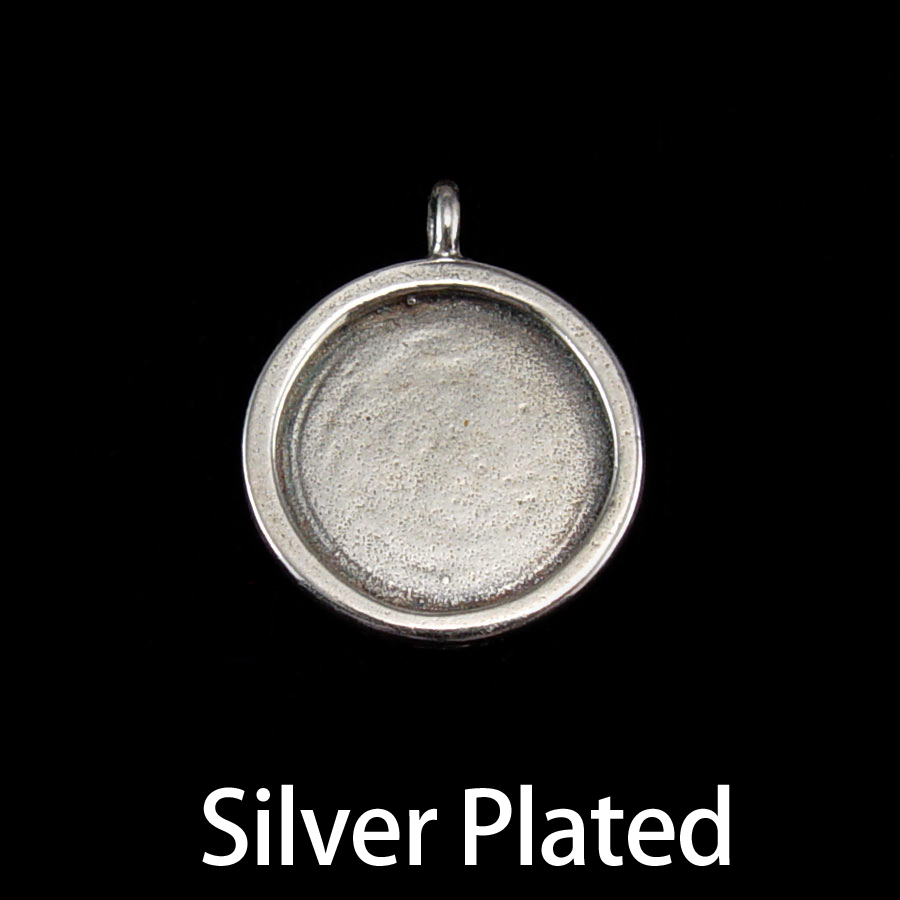 Metal Stamping Blanks Silver Plated Circle with Smooth Raised Edge, 18mm (.71"), 19g