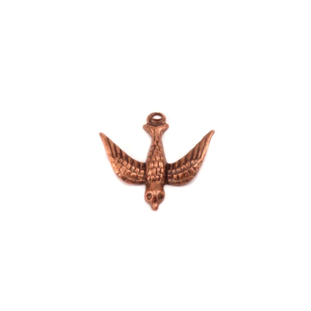 Charms & Solderable Accents Antique Copper Watchful Bird Charm