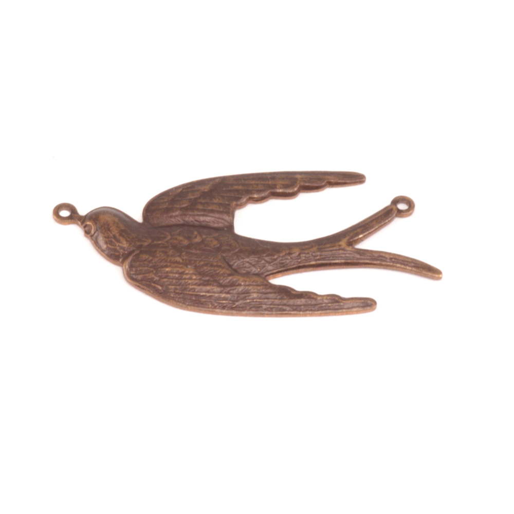 Charms & Solderable Accents Antique Brass Soaring Sparrow Connector