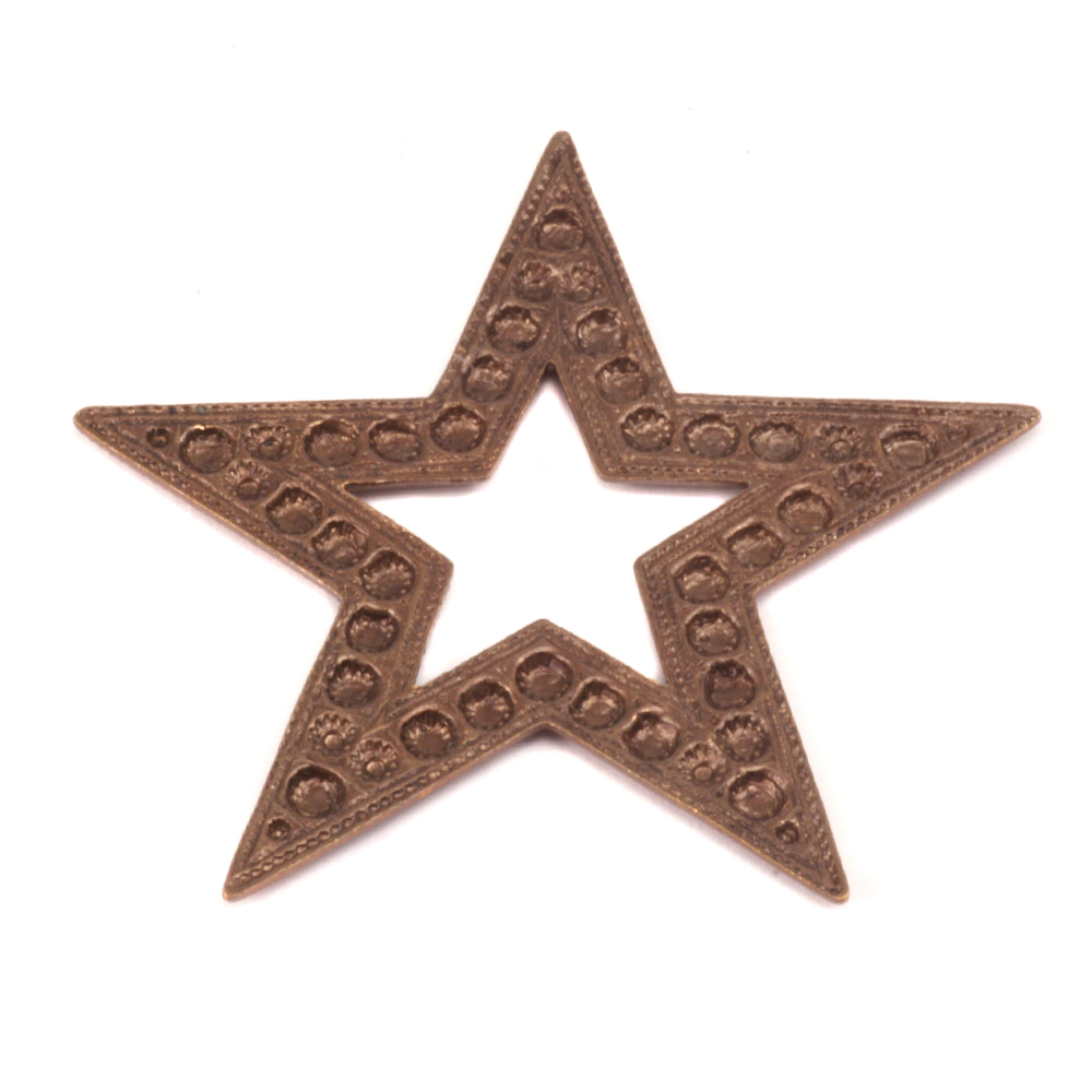 Charms & Solderable Accents Antique Brass Beaded Star