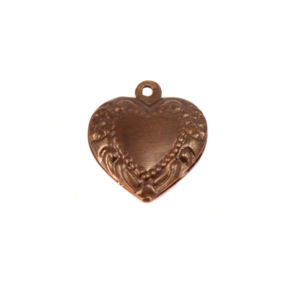 Charms & Solderable Accents Antique Brass Pillow Heart Pendant