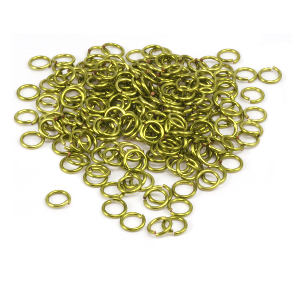Jump Rings Peridot Enamel Jump Rings 4.5mm, 18g 1oz.