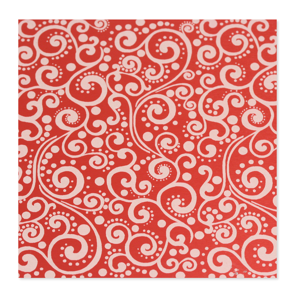 Anodized Aluminum 24g 3x3 Sheet, Design X, Red