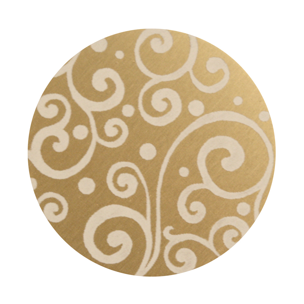 Anodized Aluminum 1" Circle, Gold, Design #21, 22g
