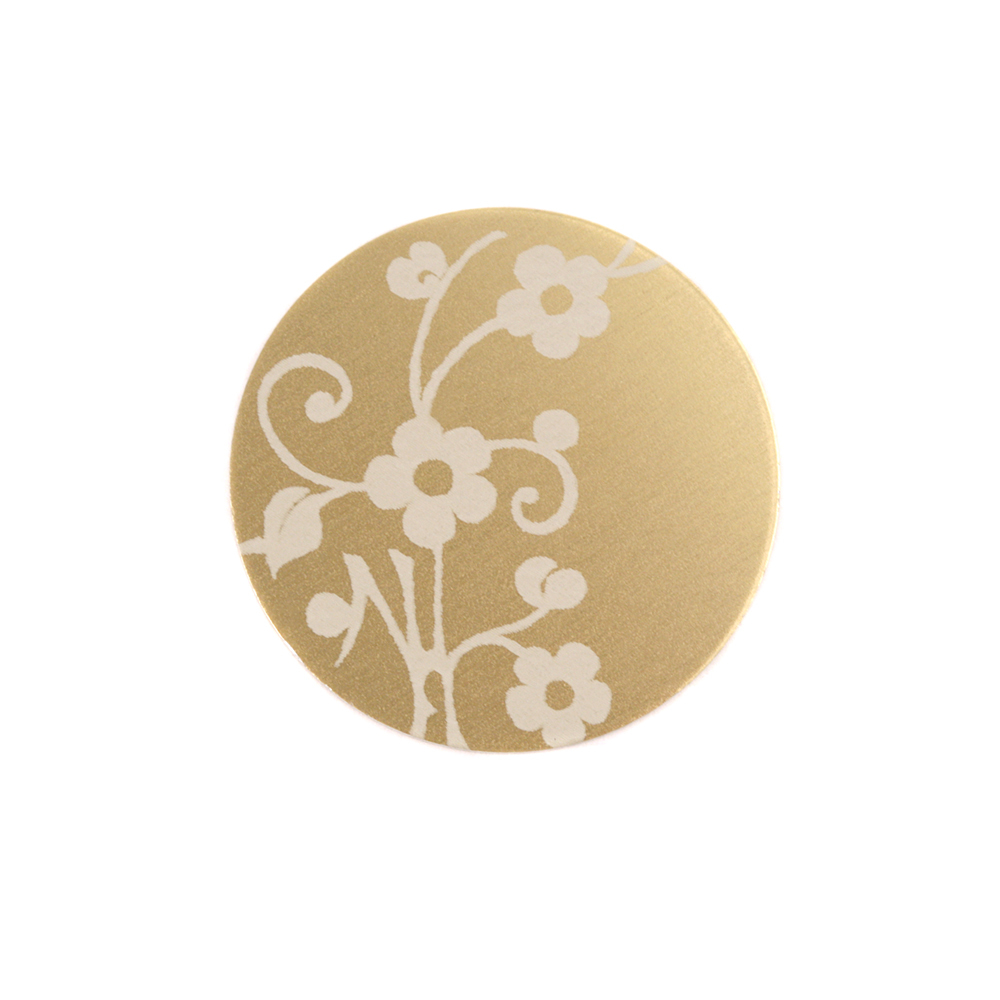 Anodized Aluminum 5/8" Circle, Gold, Design #1, 22g