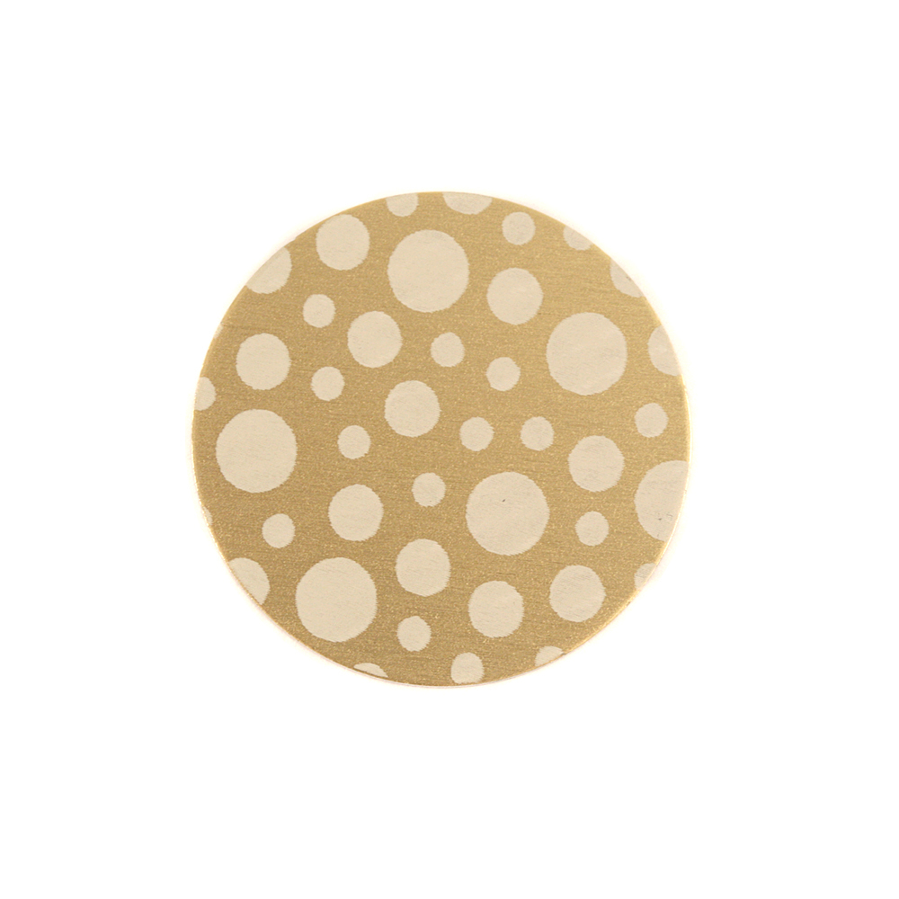 Anodized Aluminum 5/8" Circle, Gold, Design #12, 22g