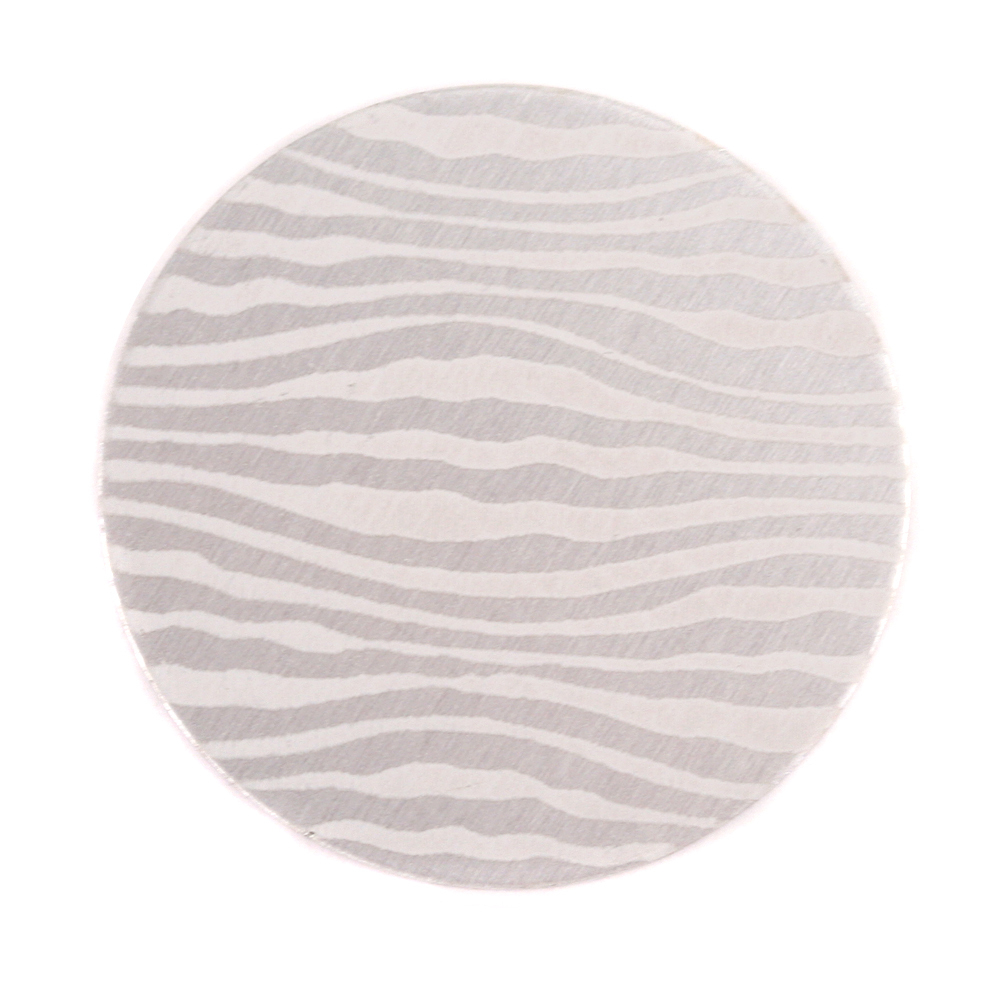 Anodized Aluminum 1" Circle, Silver, Design #18, 22g
