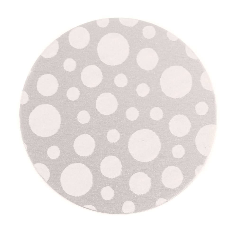 Anodized Aluminum 1" Circle, Silver, Design #12, 22g