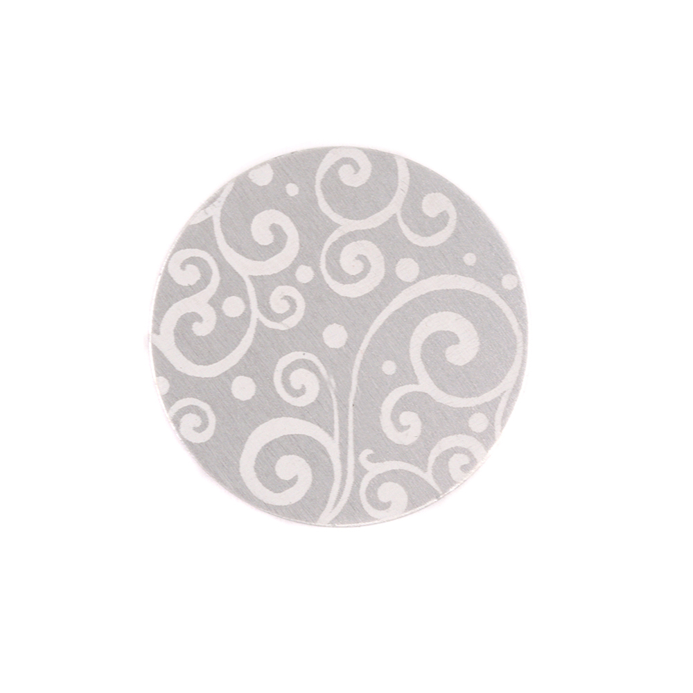 Anodized Aluminum 5/8" Circle, Silver, Design #21, 22g