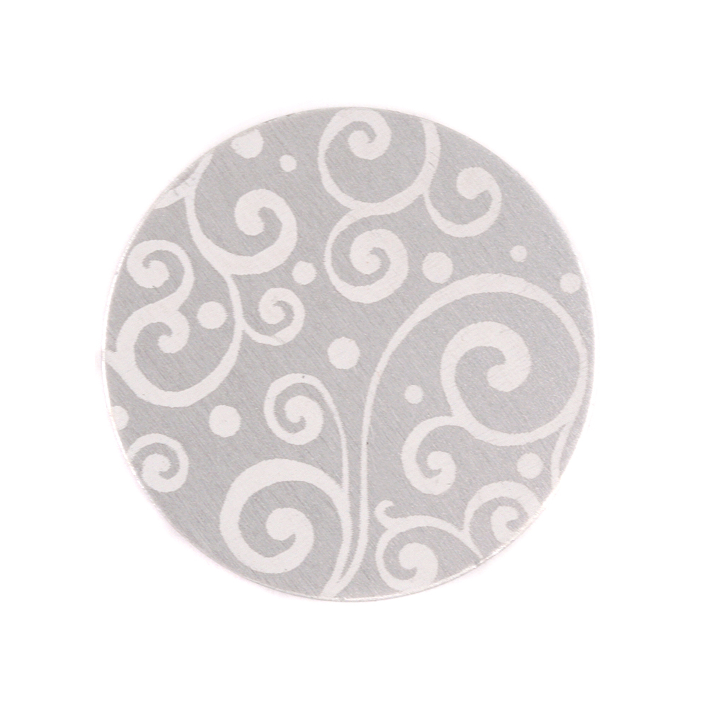 Anodized Aluminum 3/4" Circle, Silver, Design #21, 22g