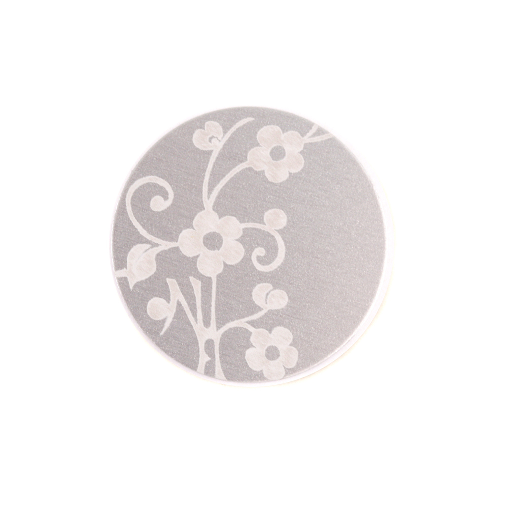 Anodized Aluminum 5/8" Circle, Silver, Design #1, 22g