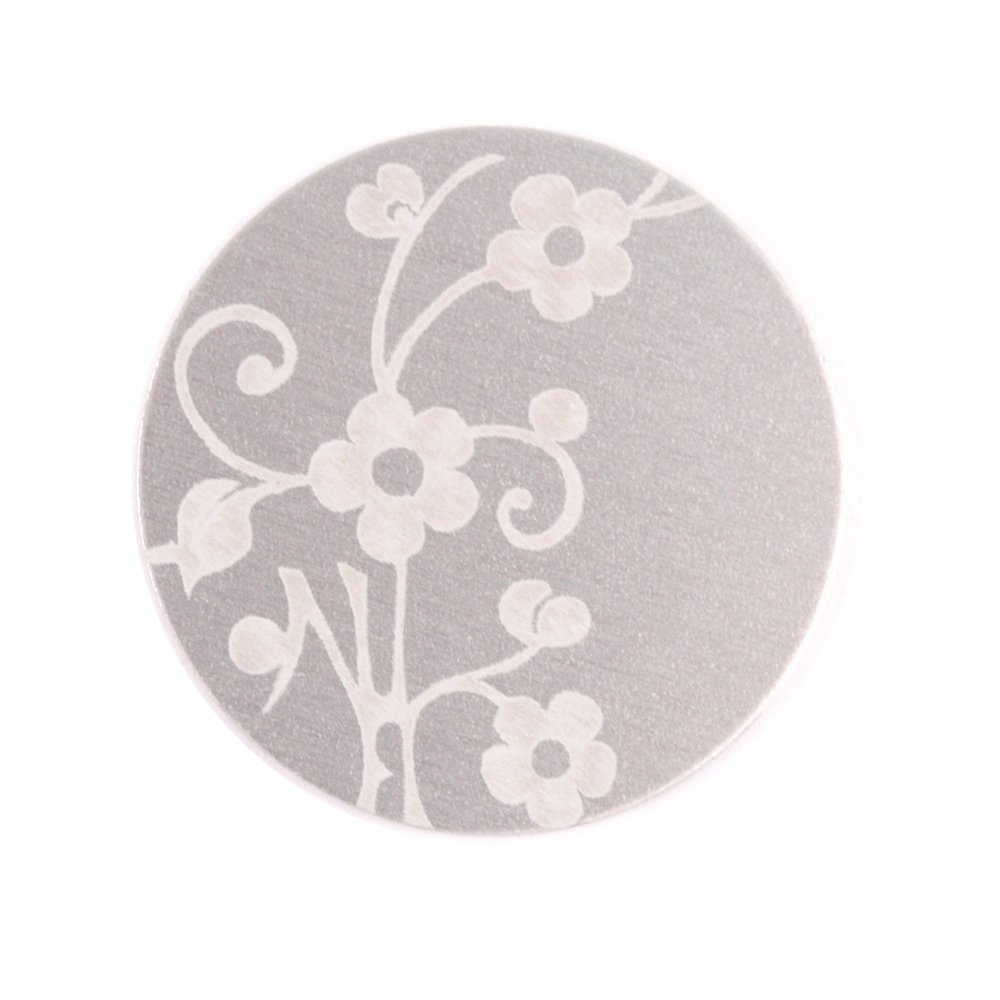 Anodized Aluminum 3/4" Circle, Silver, Design #1, 22g