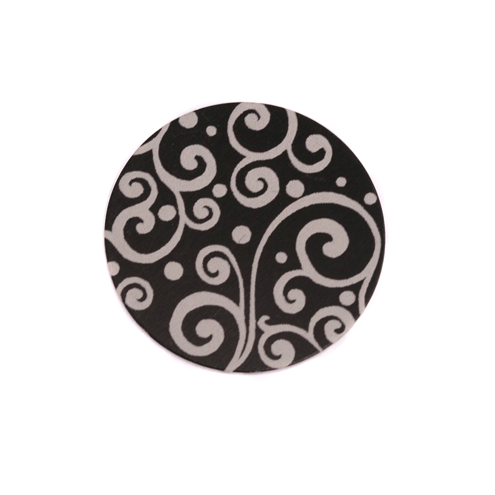 Anodized Aluminum 5/8" Circle, Black, Design #21, 22g