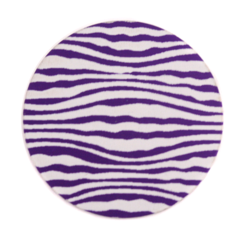 Anodized Aluminum 1" Circle, Purple, Design #18, 22g