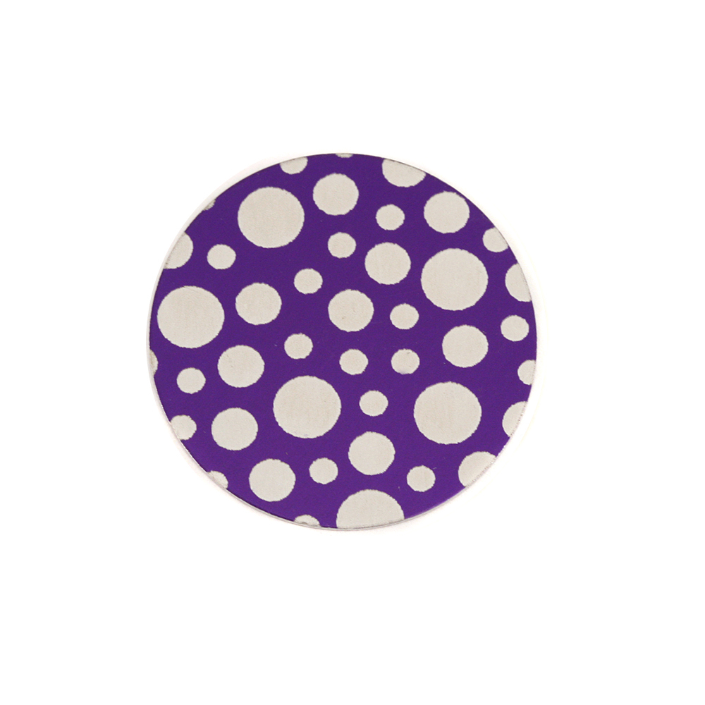 Anodized Aluminum 5/8" Circle, Purple, Design #12, 22g