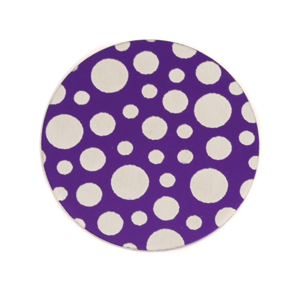 Anodized Aluminum 3/4" Circle, Purple, Design #12, 22g