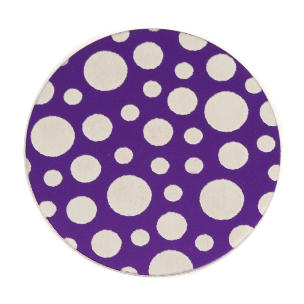 Anodized Aluminum 1" Circle, Purple, Design #12, 22g