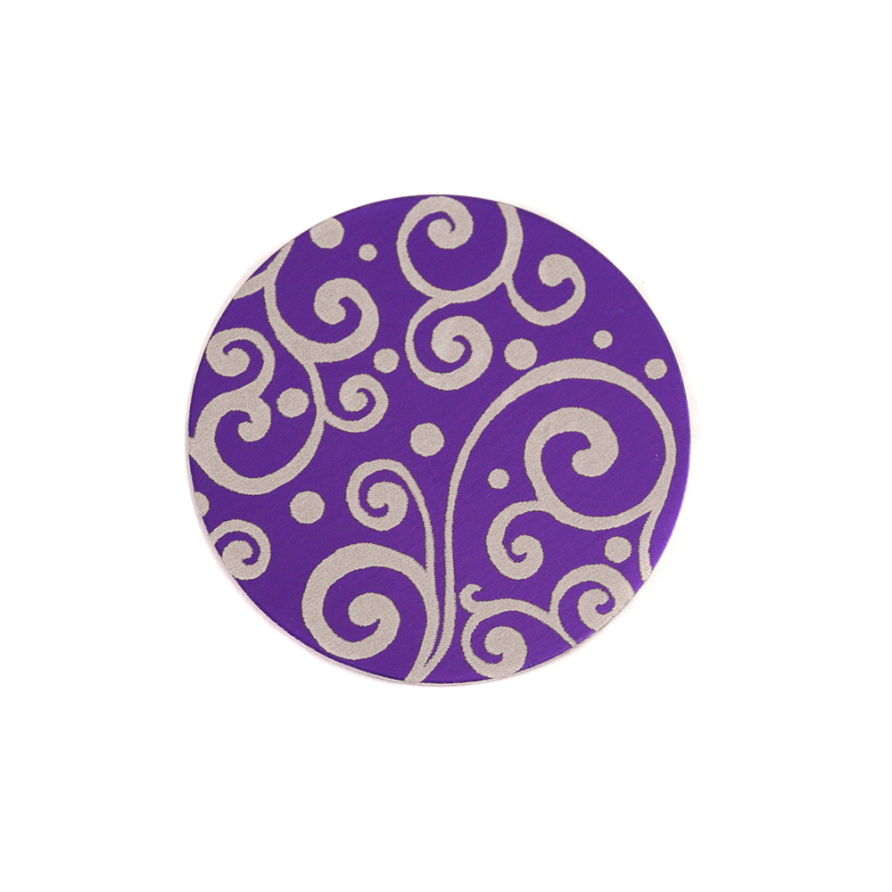 Anodized Aluminum 5/8" Circle, Purple, Design #21, 22g