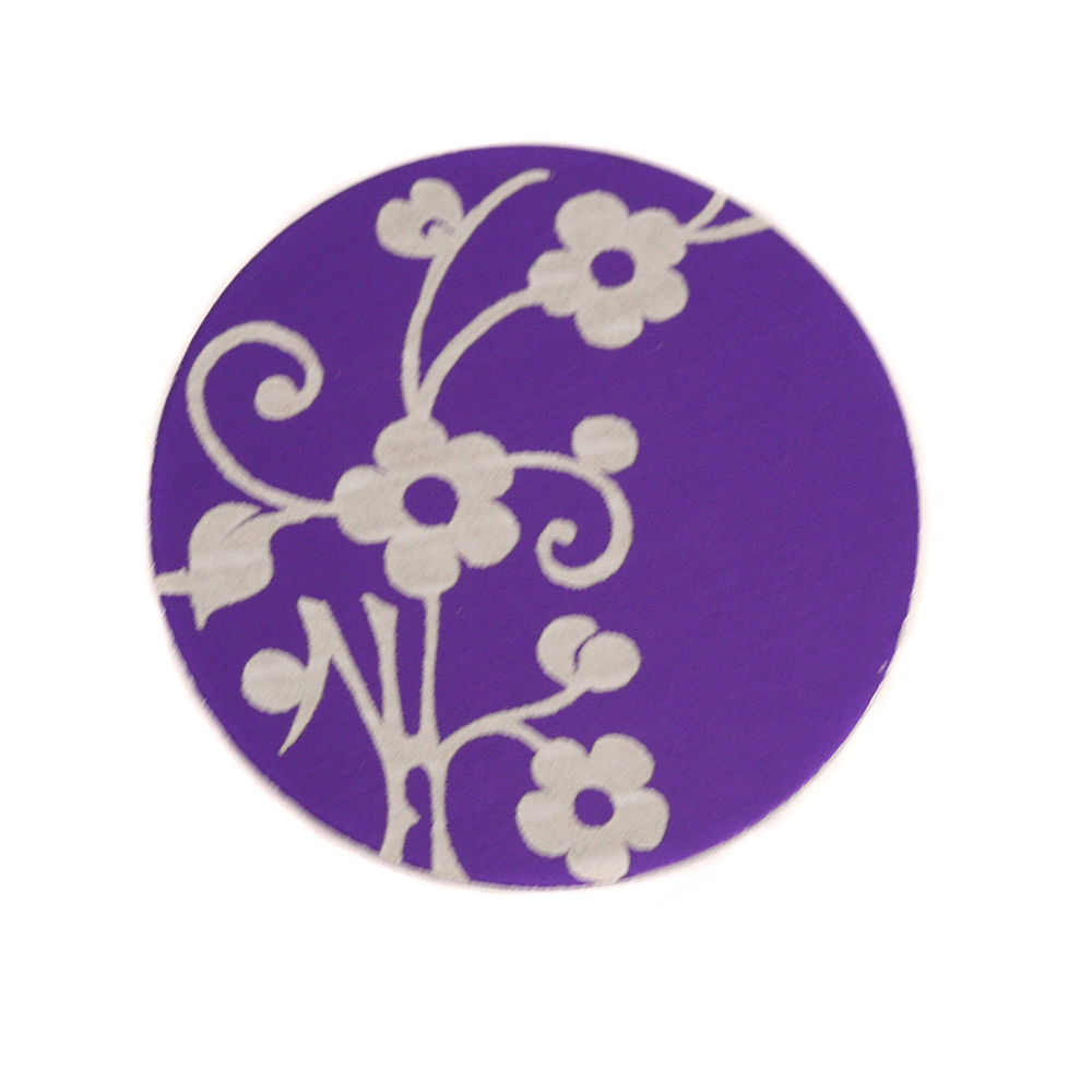Anodized Aluminum 3/4" Circle, Purple, Design #1, 22g