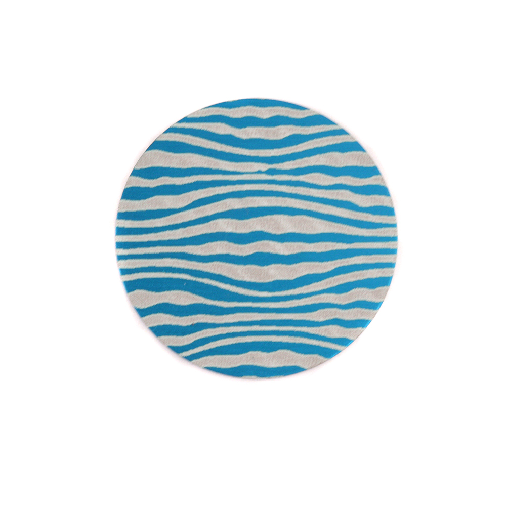 Anodized Aluminum 5/8" Circle, Turquoise, Design #18, 22g