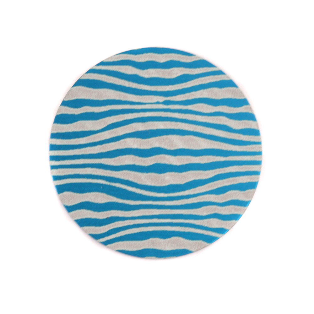Anodized Aluminum 3/4" Circle, Turquoise, Design #18, 22g