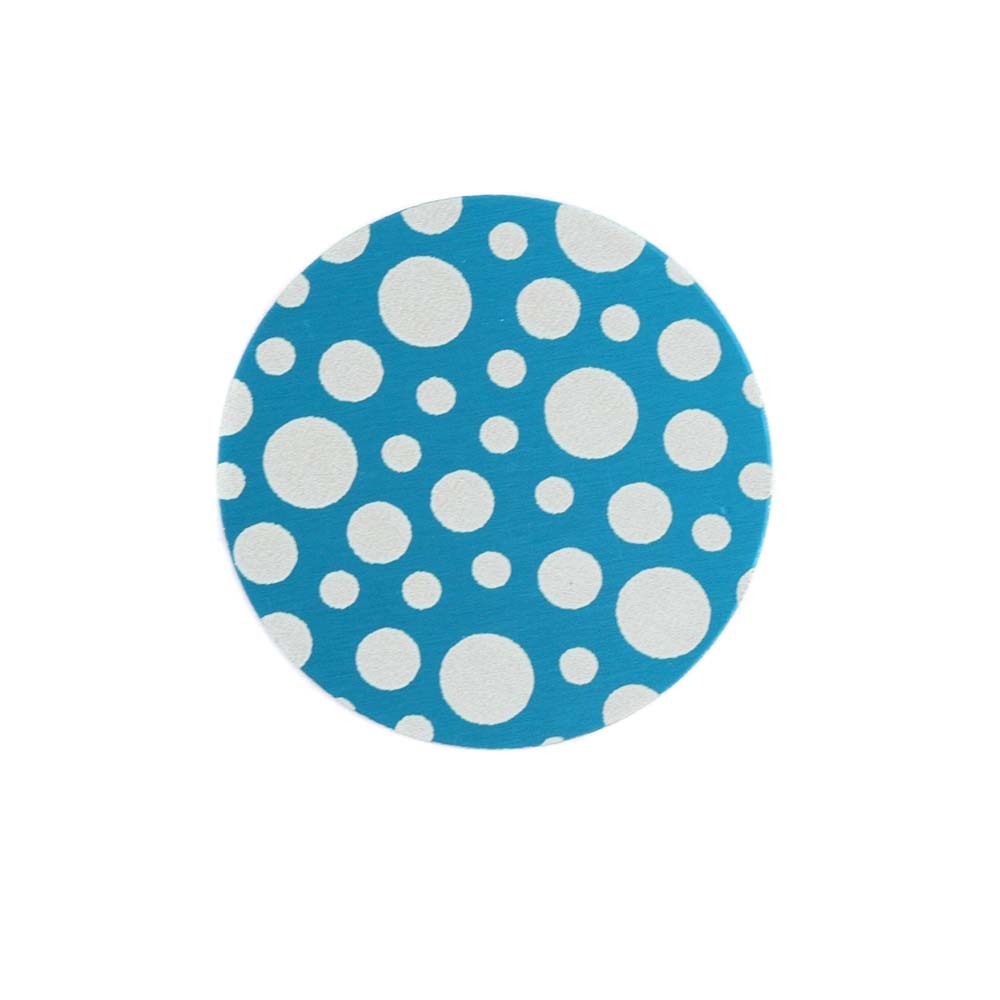 Anodized Aluminum 5/8" Circle, Turquoise, Design #12, 22g