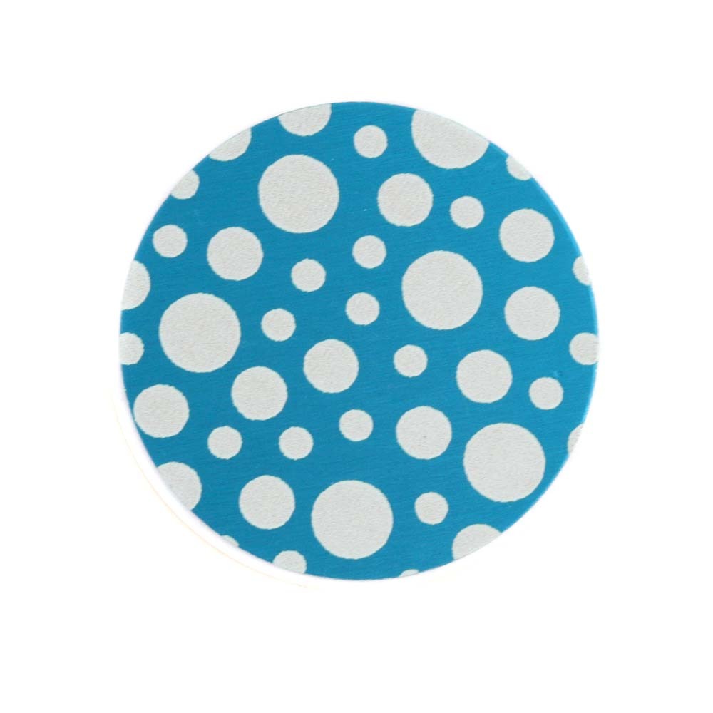 Anodized Aluminum 3/4" Circle, Turquoise, Design #12, 22g