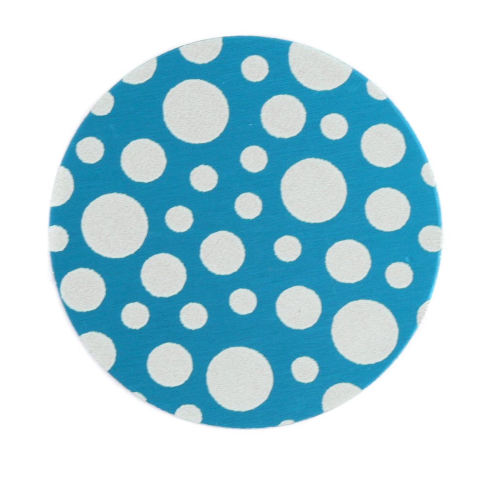 Anodized Aluminum 1" Circle, Turquoise, Design #12, 22g