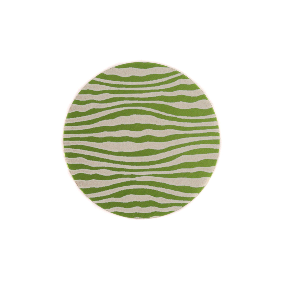Anodized Aluminum 5/8" Circle, Lime Green, Design #18, 22g