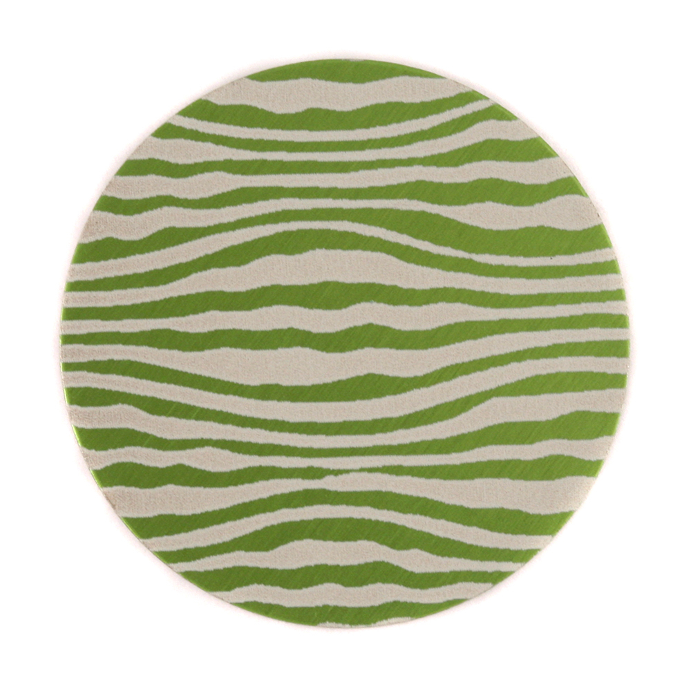 Anodized Aluminum 1" Circle, Lime Green, Design #18, 22g
