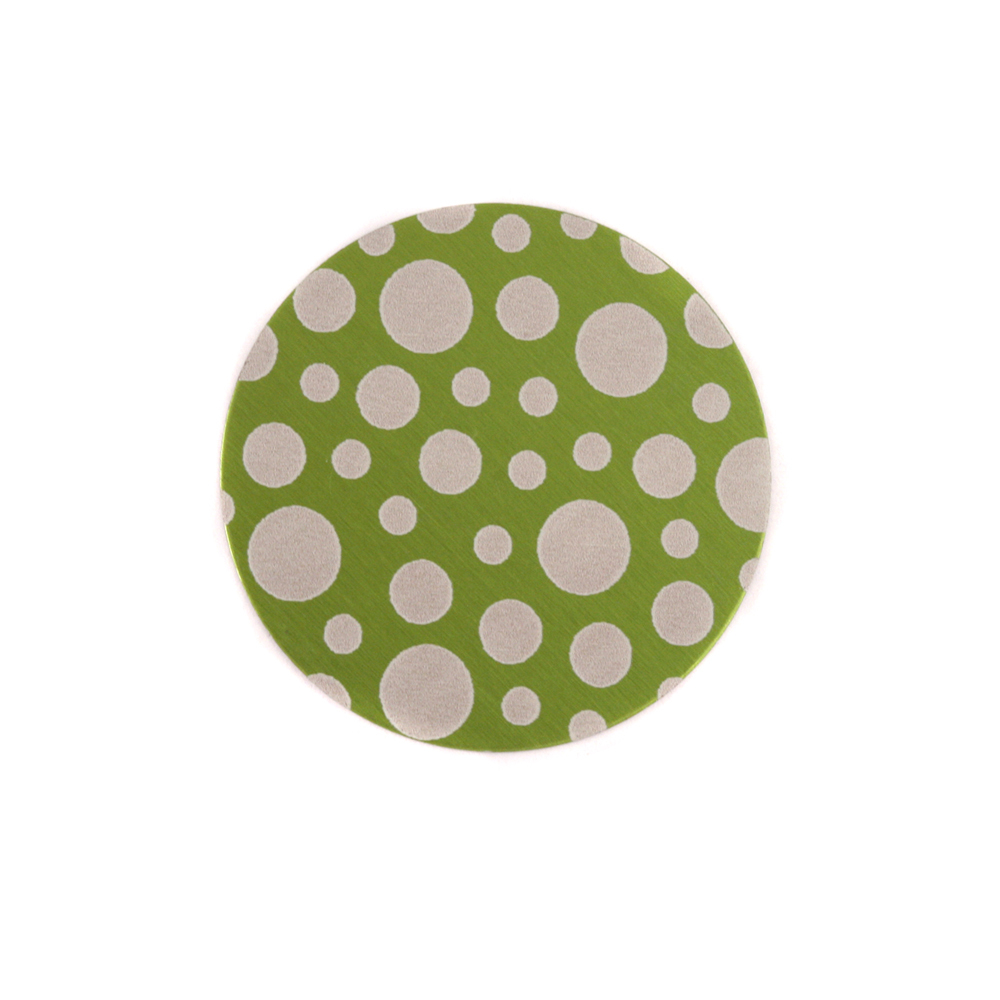 Anodized Aluminum 5/8" Circle, Lime Green, Design #12, 22g