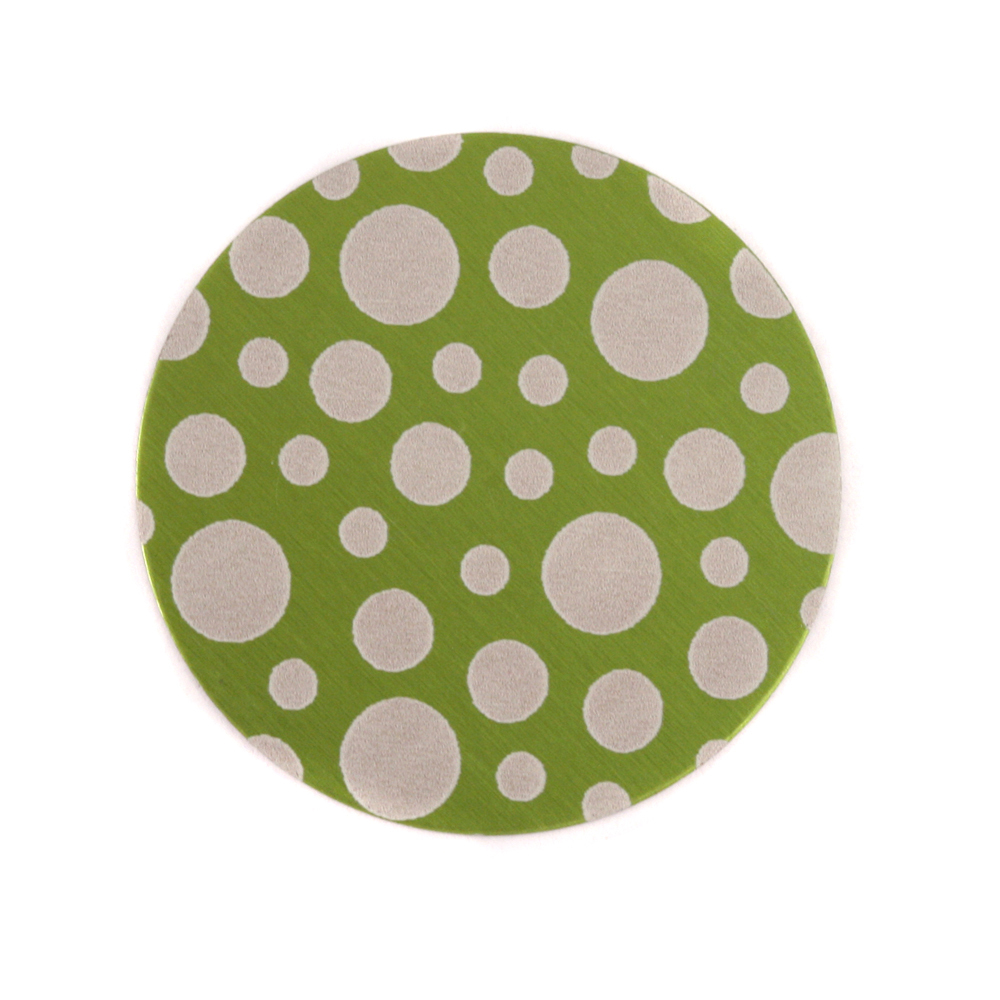 Anodized Aluminum 3/4" Circle, Lime Green, Design #12, 22g