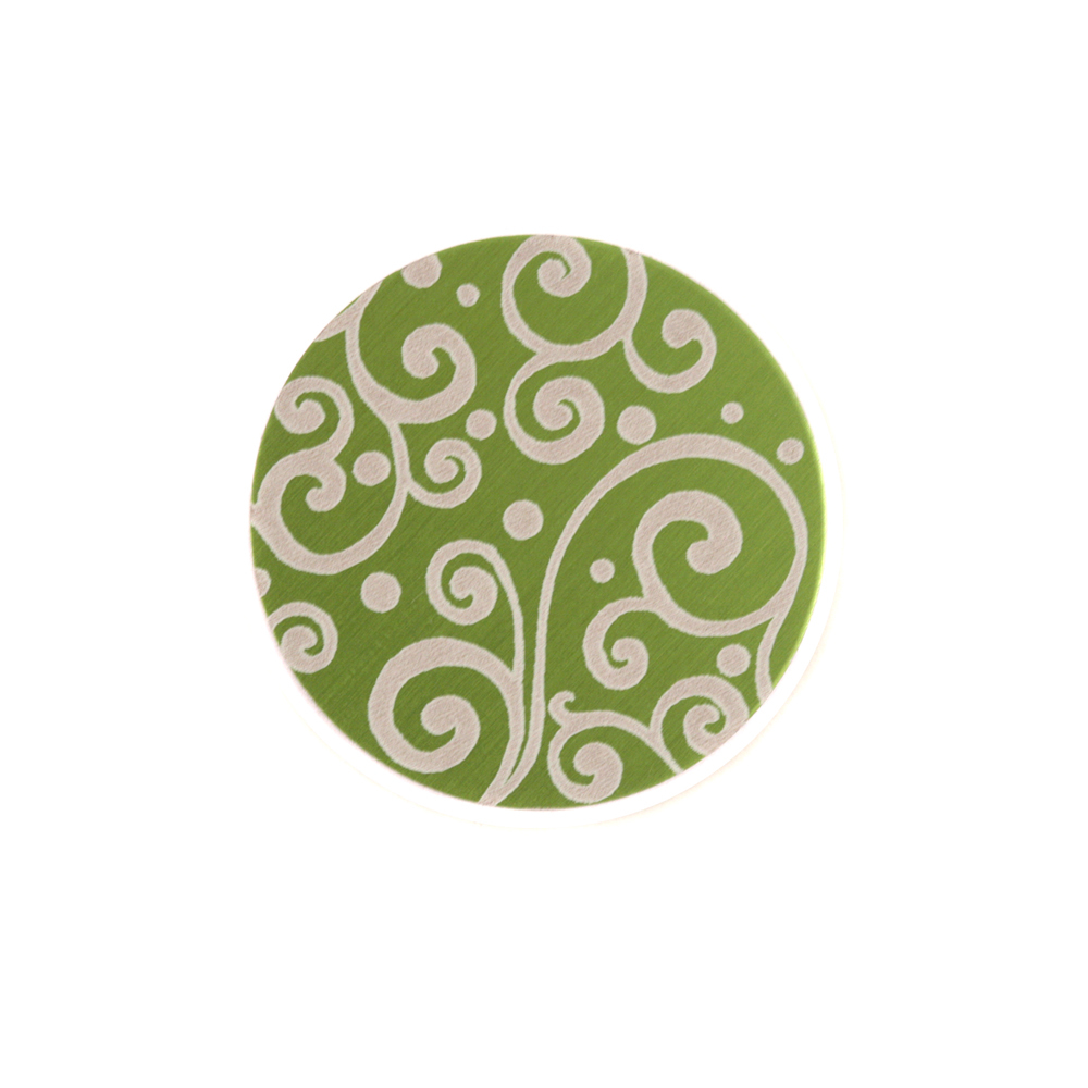 Anodized Aluminum 5/8" Circle, Lime Green, Design #21, 22g