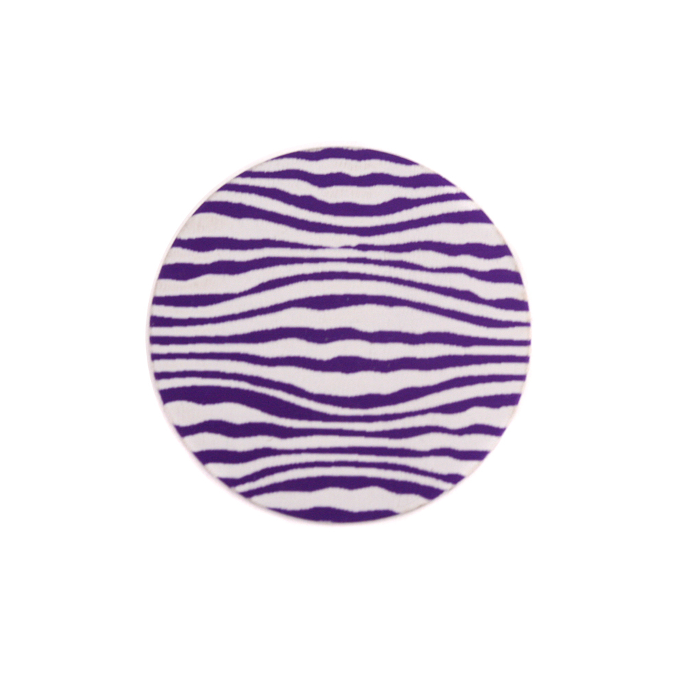 Anodized Aluminum 5/8" Circle, Purple, Design #18, 22g