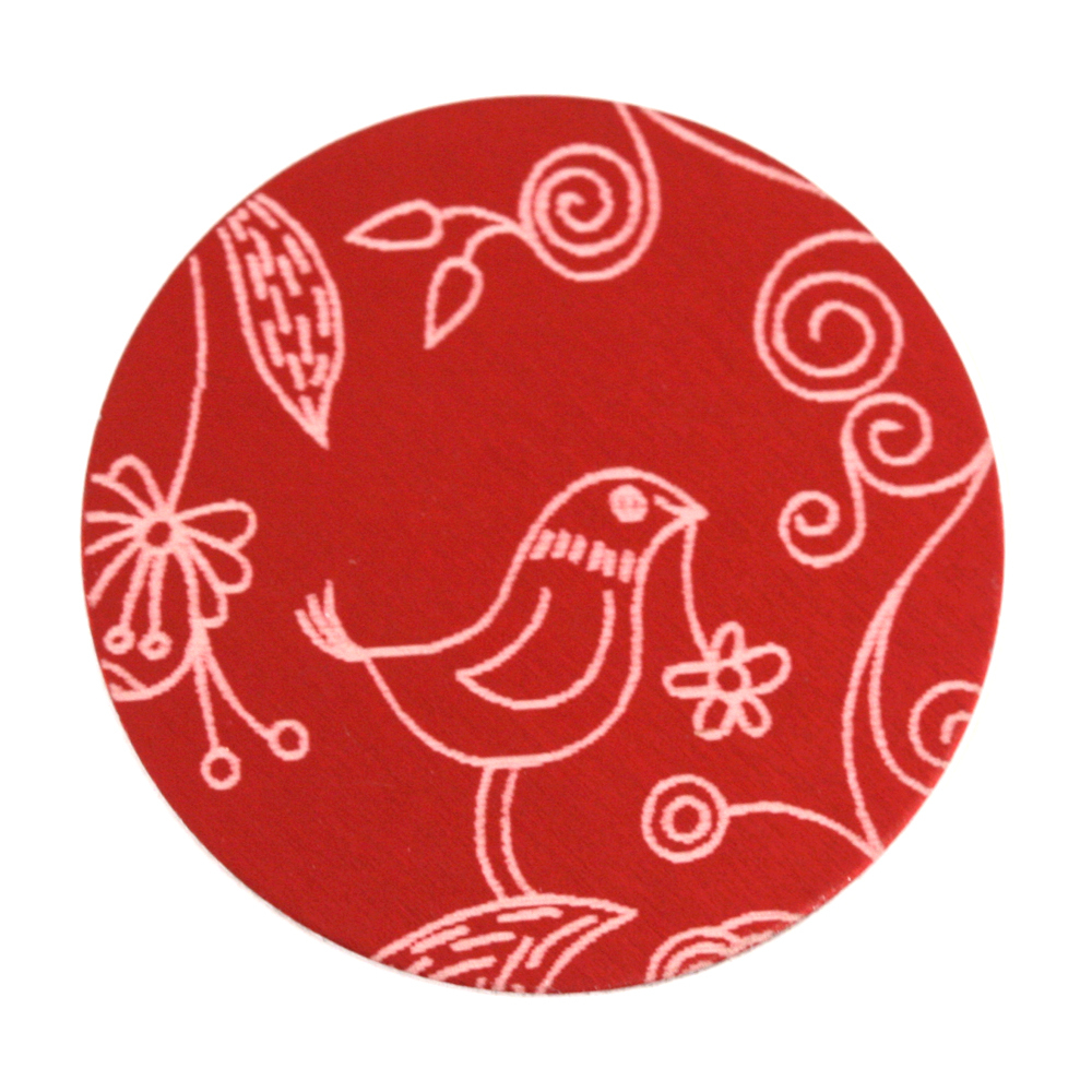 Anodized Aluminum 1" Circle, Red, Design #22, 22g