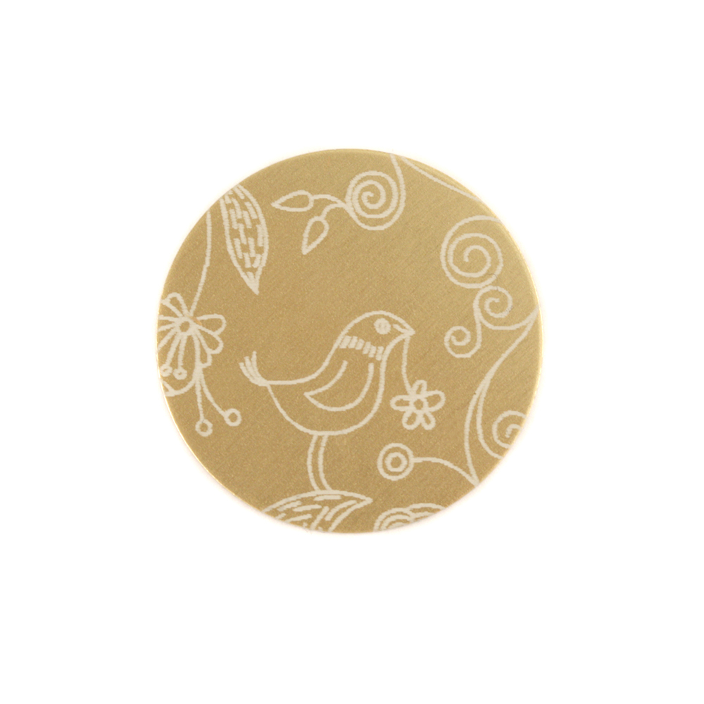 Anodized Aluminum 5/8" Circle, Gold, Design #22, 22g