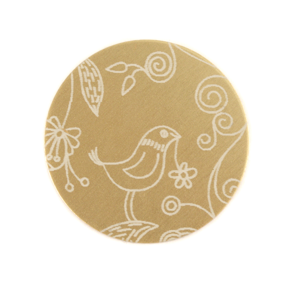 Anodized Aluminum 3/4" Circle, Gold, Design #22, 22g