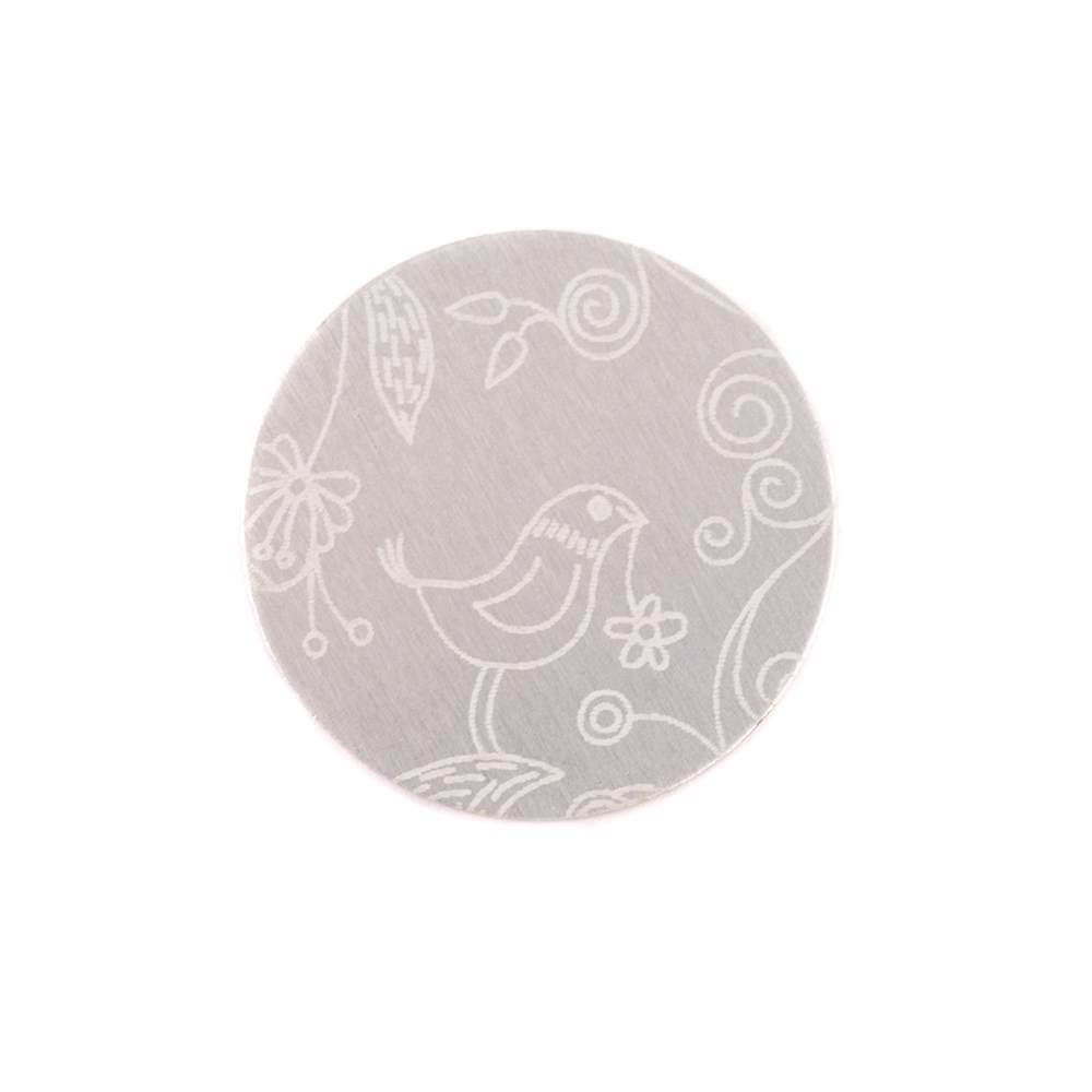 Anodized Aluminum 5/8" Circle, Silver, Design #22, 22g